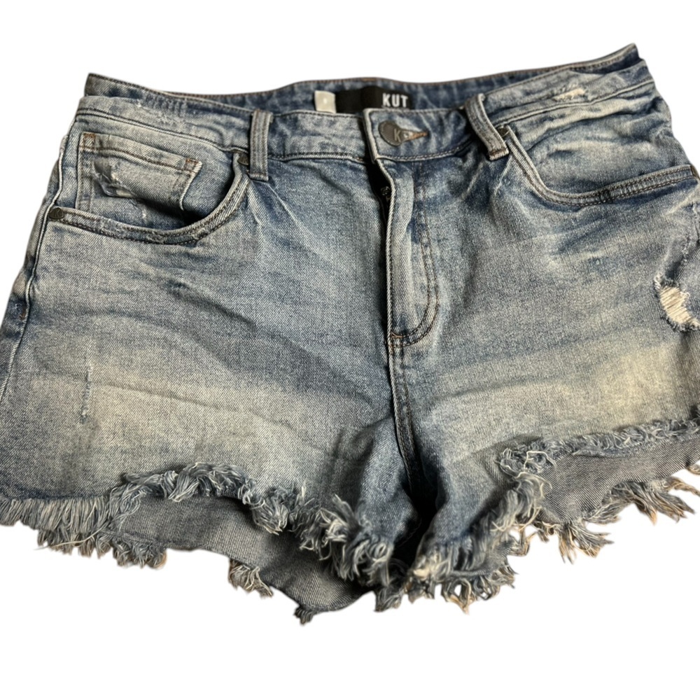 Kut from Kloth Women's Distressed Denim . Shorts Blue Size‎ 8